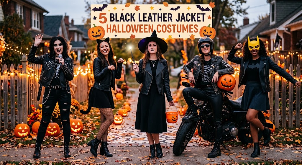 5 Halloween Looks with a Black Leather Jacket