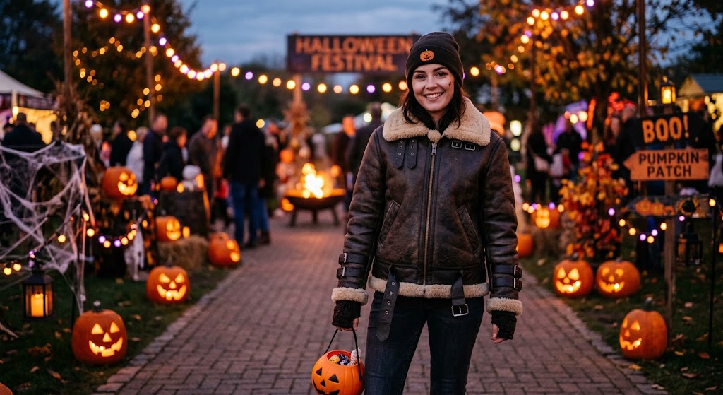 Don’t Freeze This Halloween! Stay Warm and Cool with Our Premium B3 Shearling Bomber Jackets