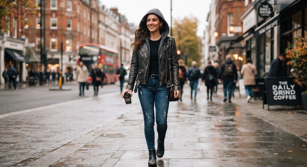 Leather Jacket With Hood