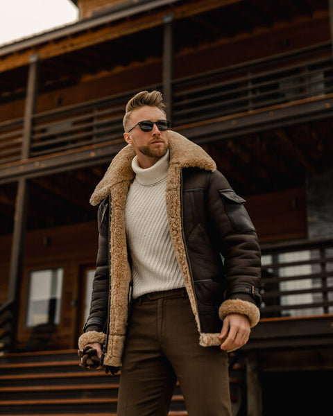 Best Men Faux Shearling Coat - About New Articles