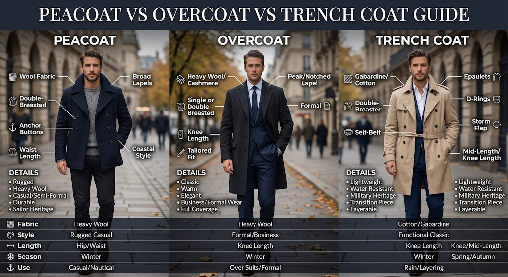 Peacoat vs Overcoat vs Trench Coat: Which Fits?