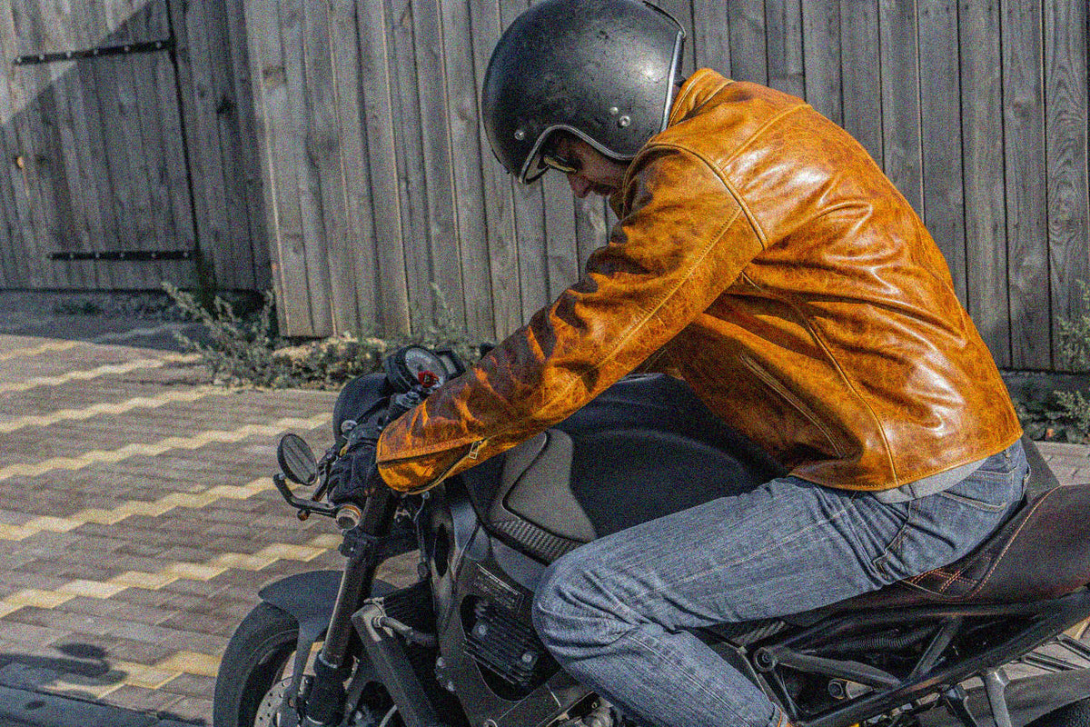 leather jacket brown colour