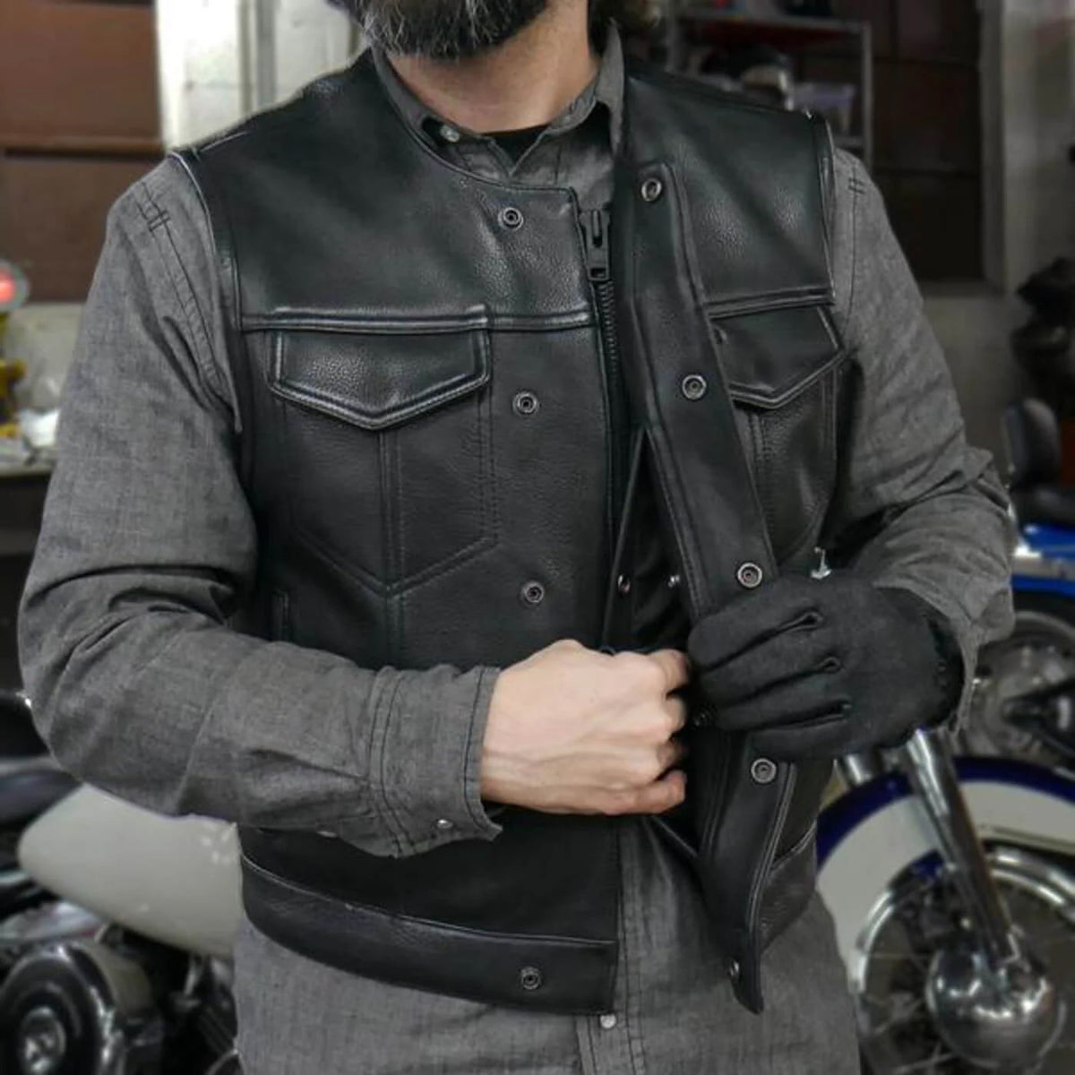 leather cowboy vest