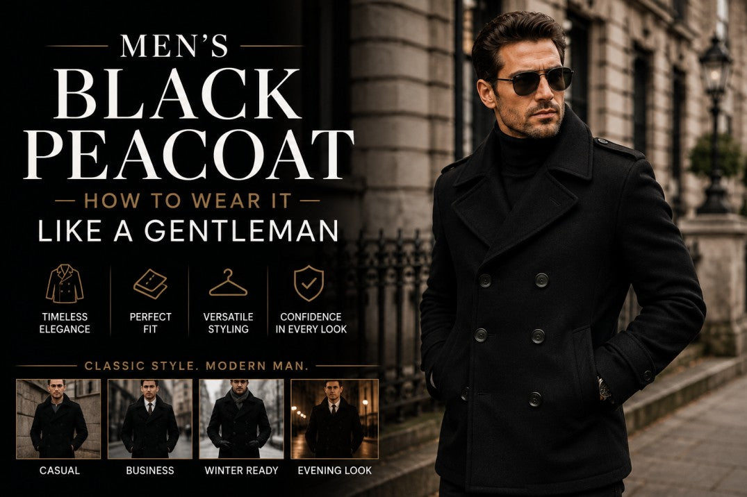 mens black peacoat