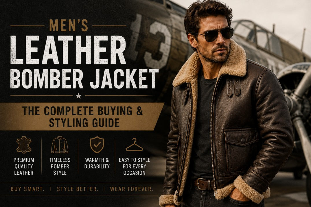 mens leather bomber jacket