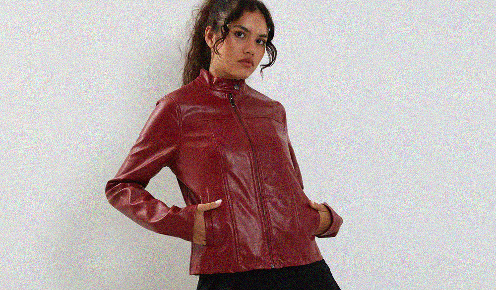 red leather jacket