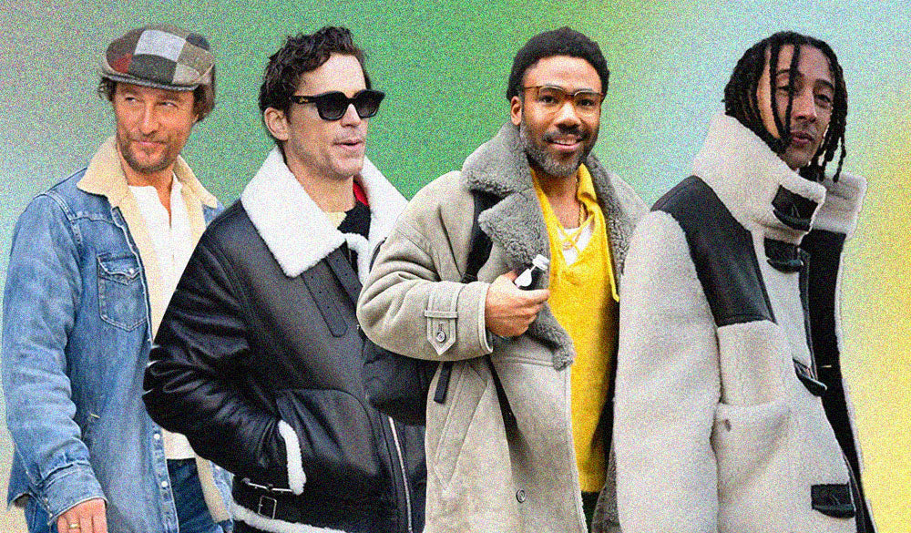 shearling bomber jacket