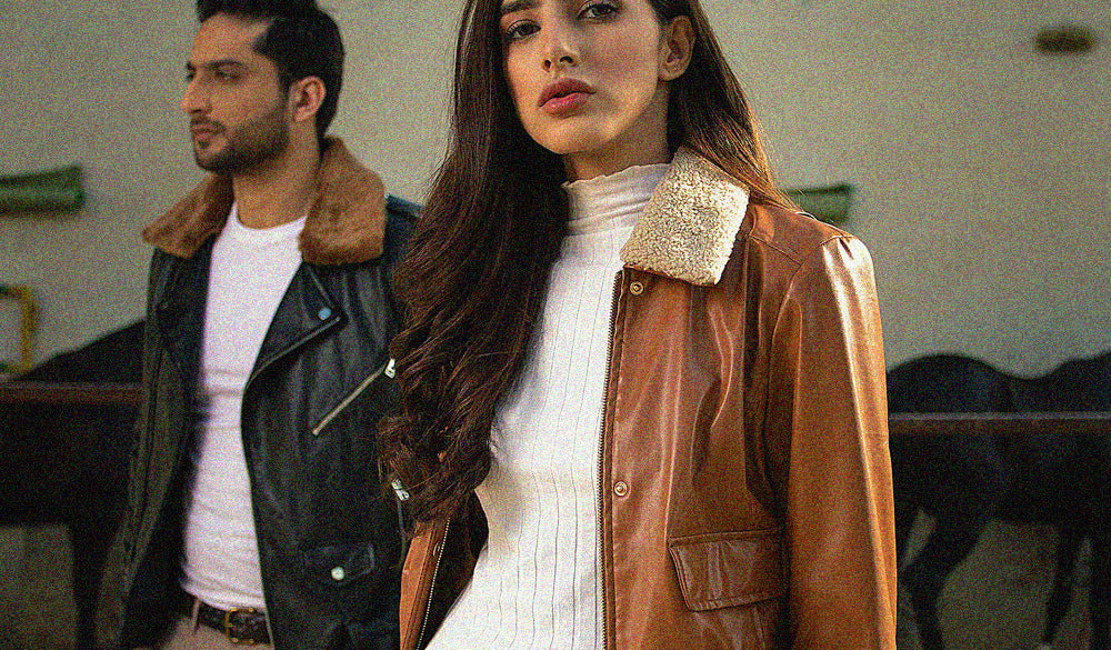 women brown leather jacket