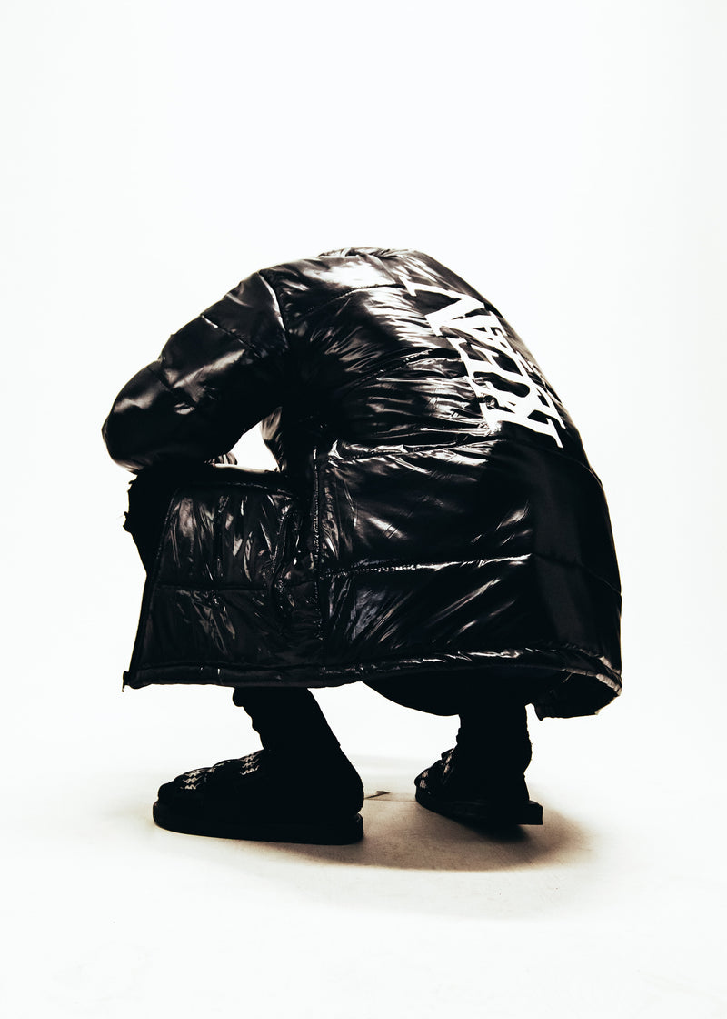 black leather jacket