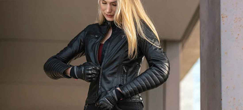 women leather biker jacket