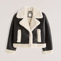 Women Aviator B3 Sheepskin Shearling Riding Leather Jacket