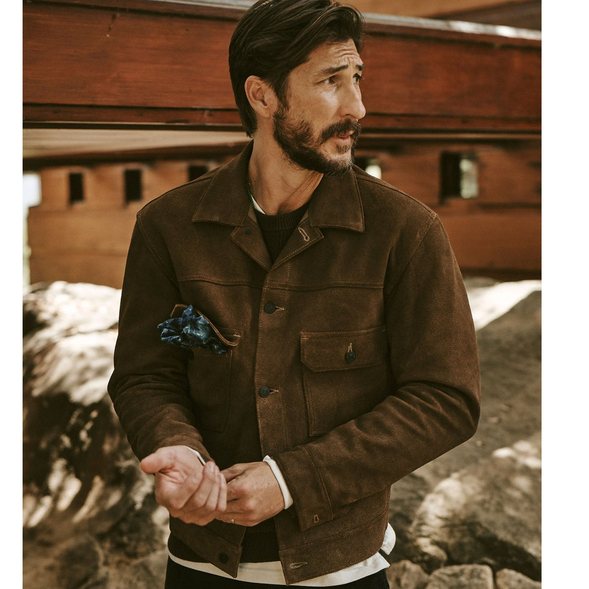 Men’s Suede Leather  Bomber Jacket