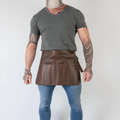Men Brown Sheepskin Handmade Half Apron With Four Front Pockets