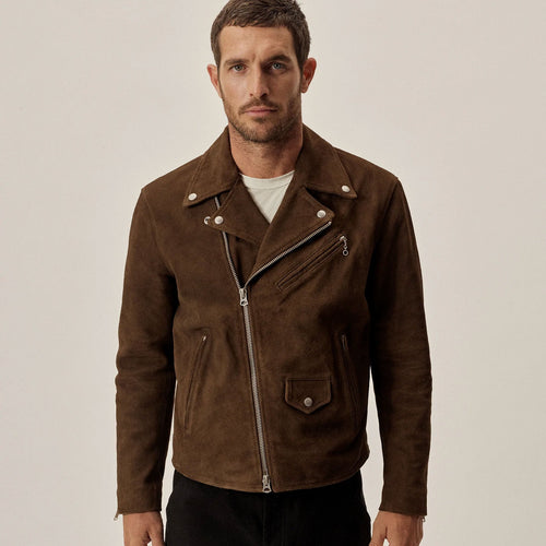 Brown Leather Suede Jacket For Men