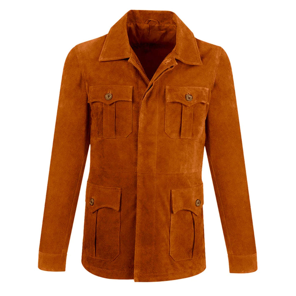 mens suede long jacket coat style