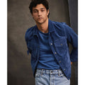 Men's Blue Goat Leather Suede Jacket