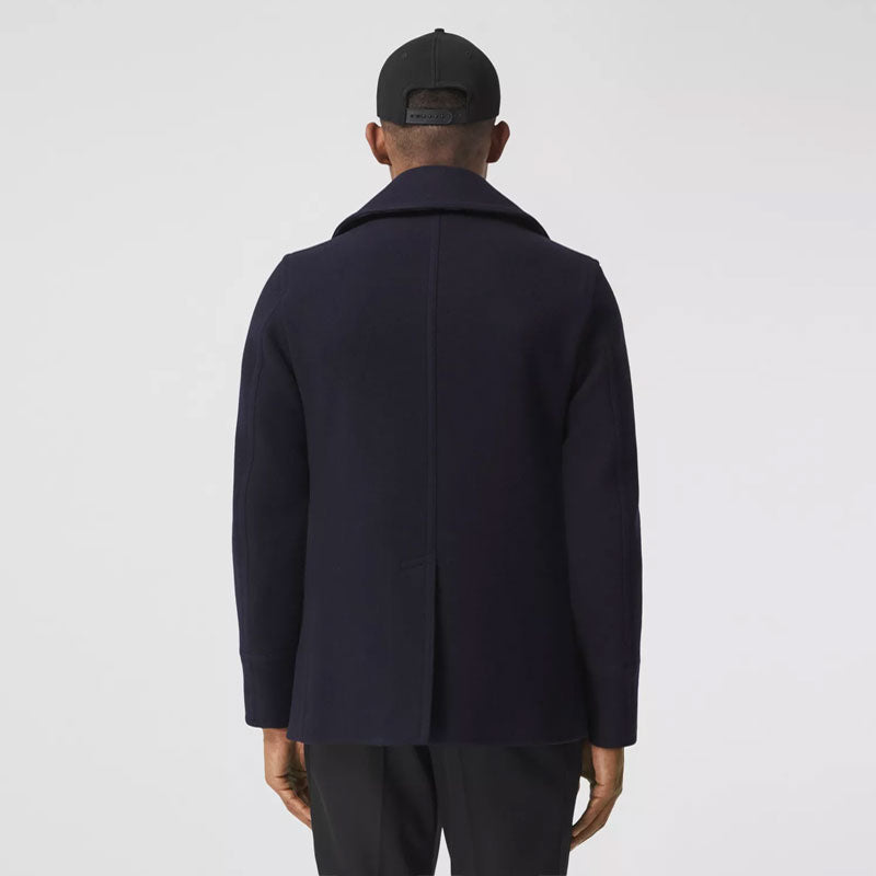Men's Dark Blue Wool Navy Peacoat