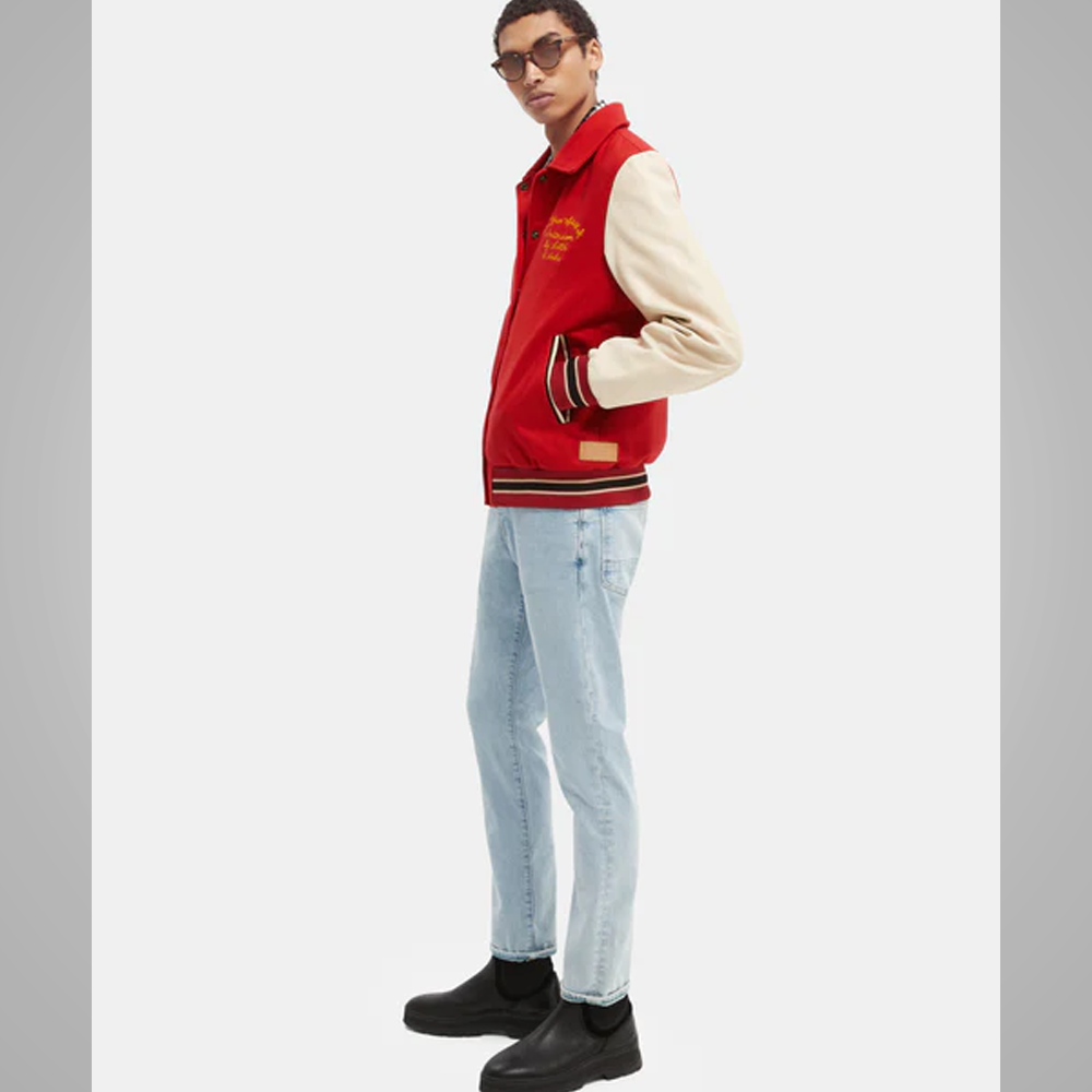 red letterman jacket