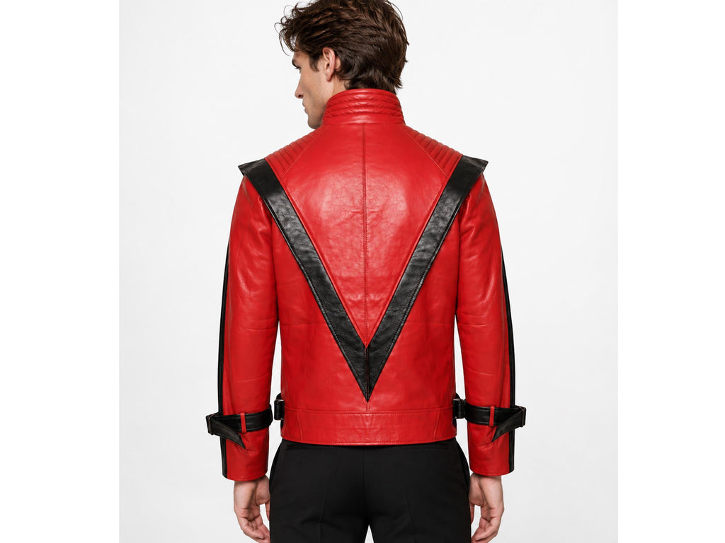 Man wearing Michael Jackson Thriller-inspired leather jacket