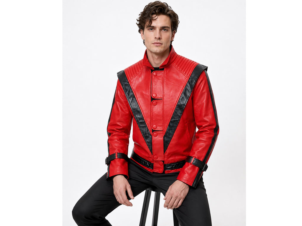 Michael Jackson Thriller jacket styled with black trousers