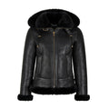Women's Black Shearling Leather Jacket