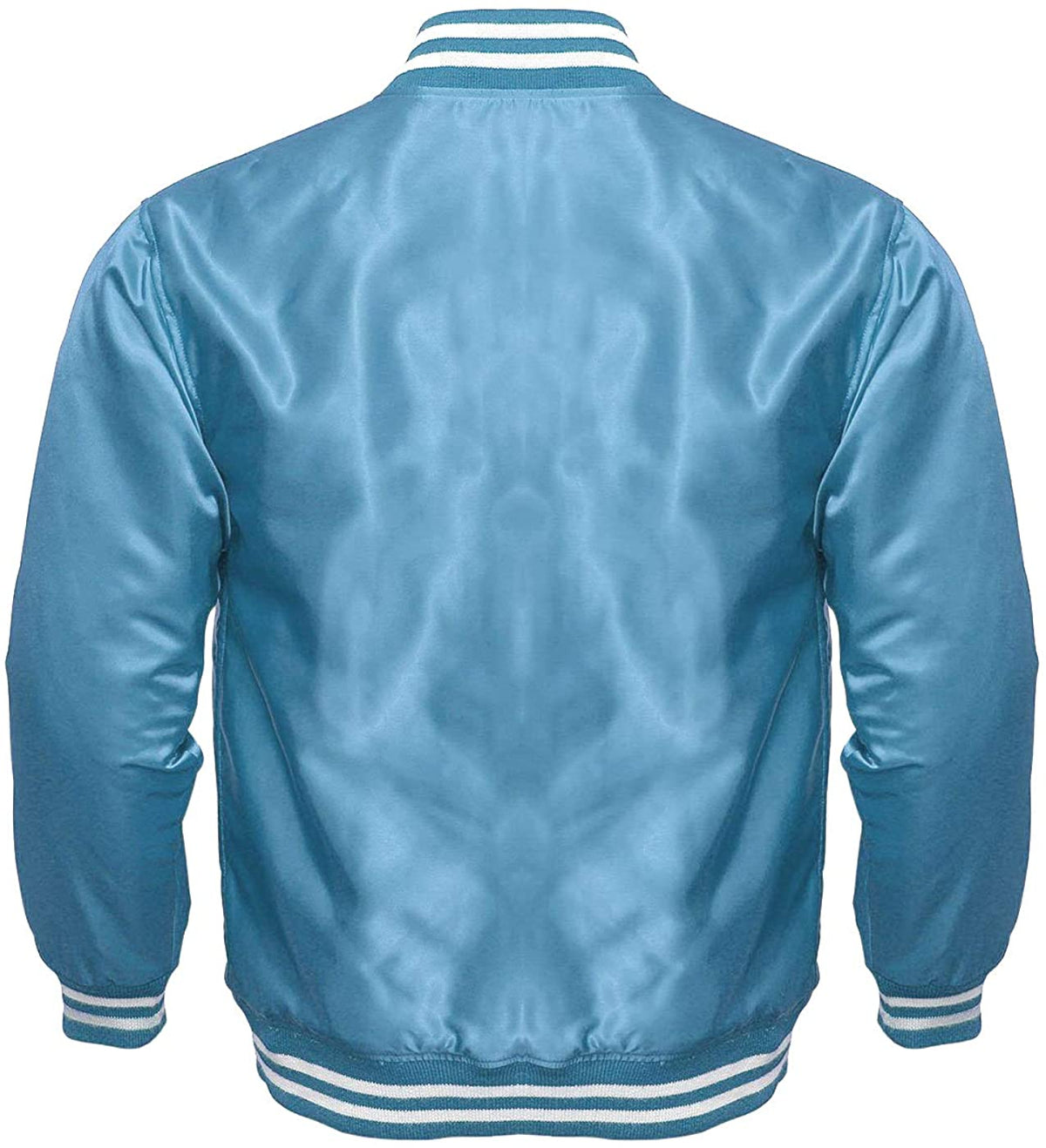 Varsity Letterman Baseball Bomber Vintage Retro All Poly Satin Jacket - Shearling leather