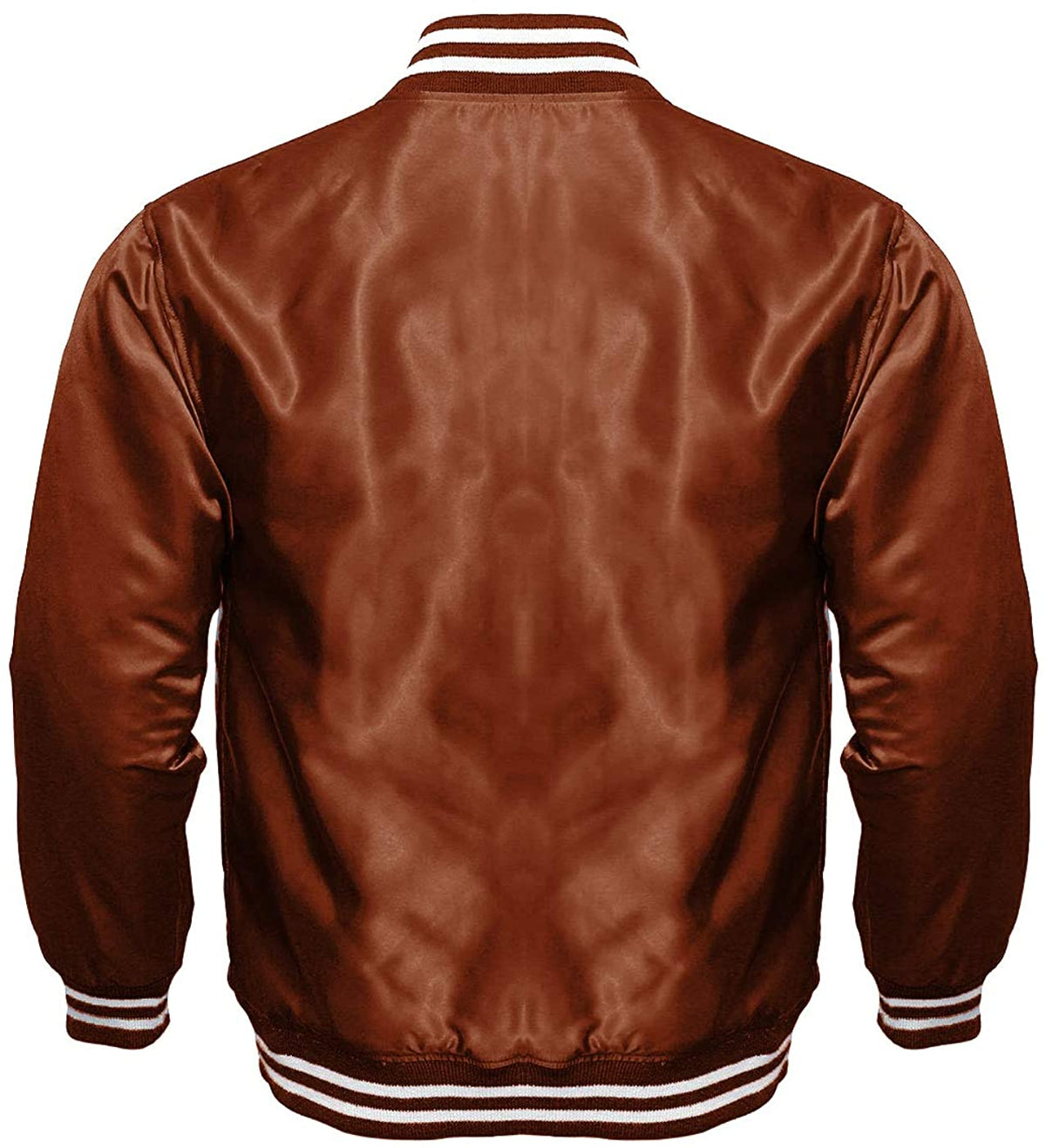 Varsity Letterman Baseball Bomber Vintage Retro All Poly Satin Jacket - Shearling leather