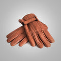 ‏Men's Light Brown Sheepskin Genuine leather Winter Gloves