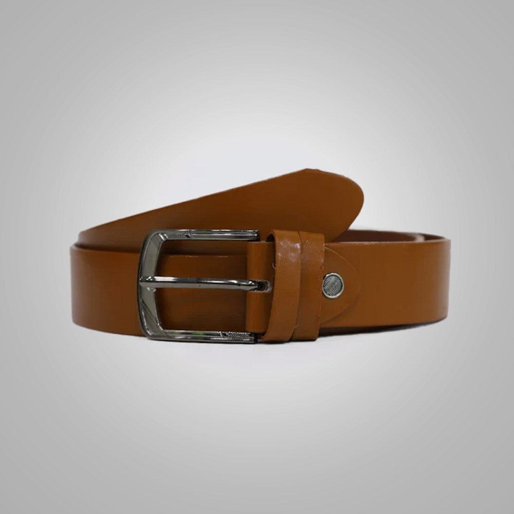 Men Casual Rust Color Leather Belt