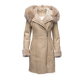 Gracie's Hooded Sheepskin Shearling Jacket with fox fur - Shearling leather