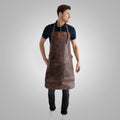 New Brown Men Handmade Sheepskin Long Leather Apron