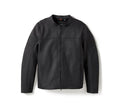 Harley Black leather jacket on a white background