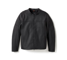Load image into Gallery viewer, Harley Black leather jacket on a white background
