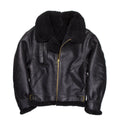 B3 Black Premium Sheepskin Leather Jacket - Shearling leather