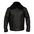 B3 Aviator Bomber Sheepskin Black Jacket - Shearling leather