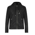 Black Biker Leather Motorbike Riding Jacket