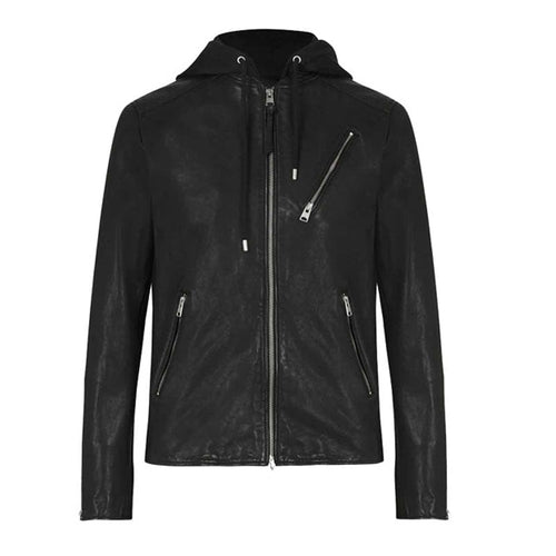 Black Biker Leather Motorbike Riding Jacket