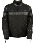 Men's Black Motorcycle Textile Scooter Riding Motorbike Biker Leather Jacket