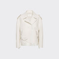 women's white motorcycle leather biker jacket