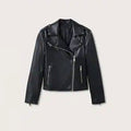 women's black lambskin leather biker jacket