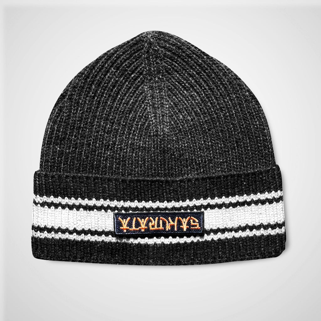 Black Unisex Warrior Beanie Cap by shearling leather