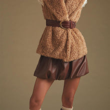 Load image into Gallery viewer, Vintage Brown Leather Bubble Skirt
