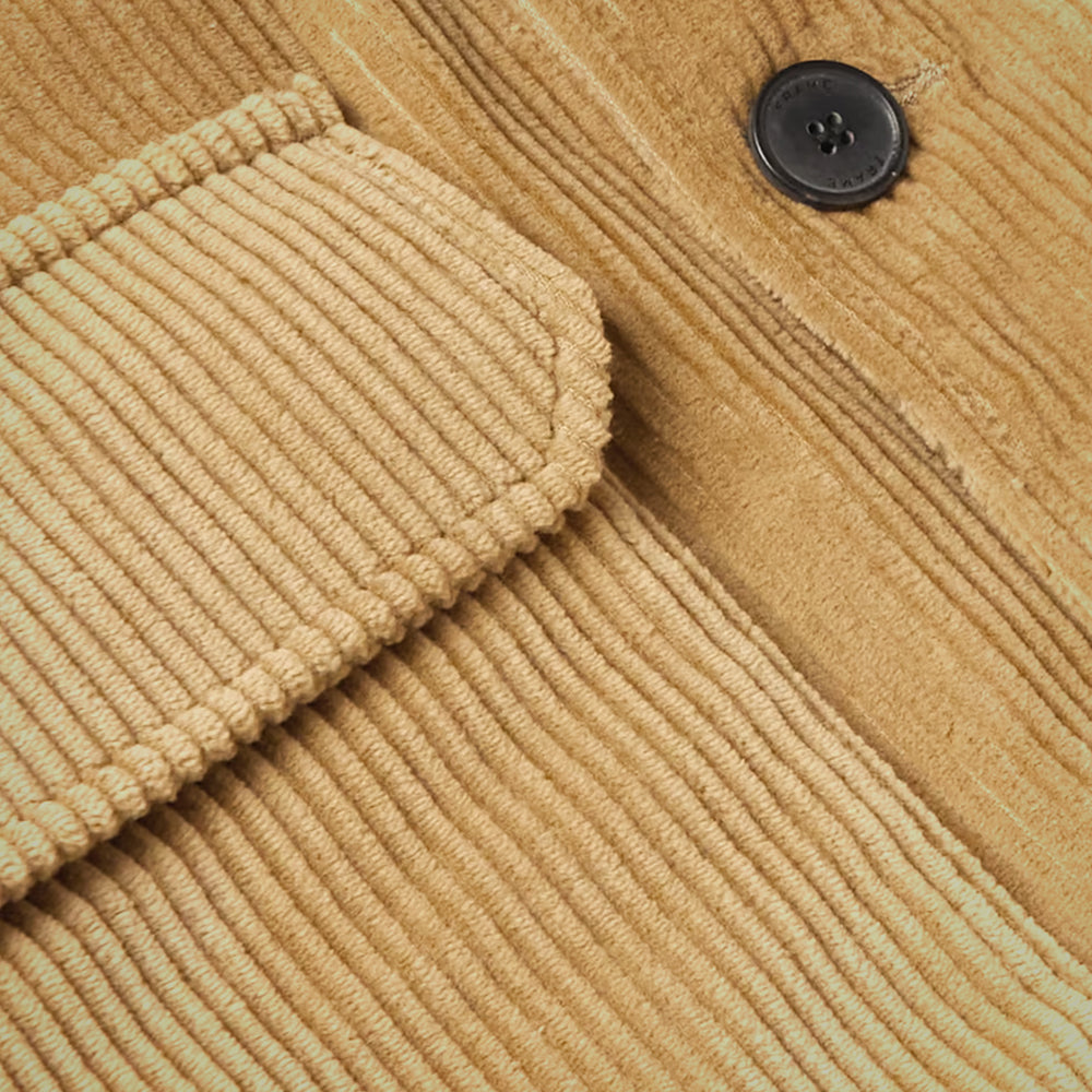 Brown Mens Perfect Fit Corduroy Trucker Jacket