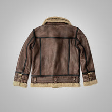 Load image into Gallery viewer, Brown Sheepskin Jacket For Men with sherpa lining
