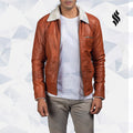 Dan Frost Tan Shearling Leather Jacket