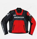 Honda Motorbike Riding Cowhide Genuine Leather Jacket