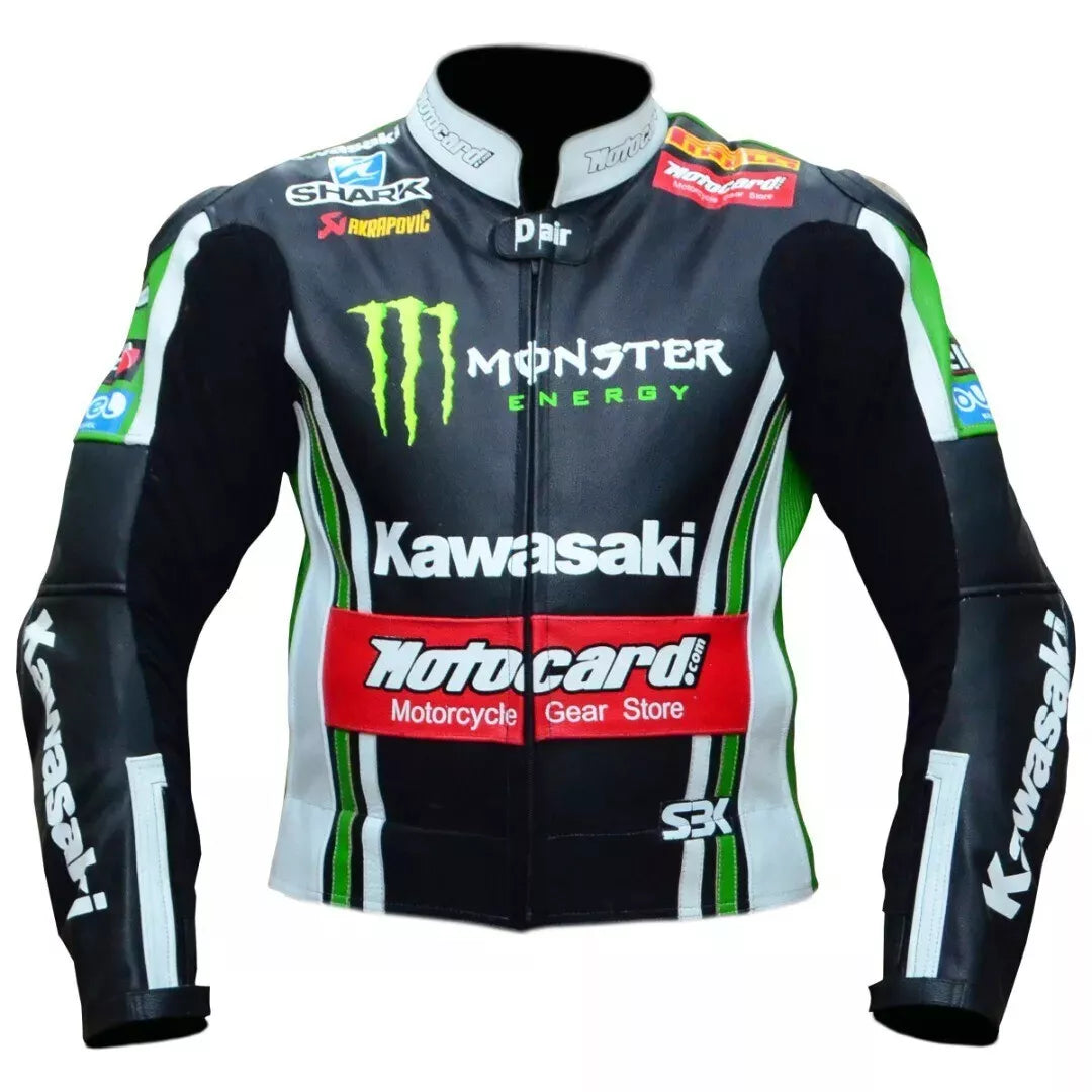 Monster Energy Kawasaki Motorbike Leather Jacket