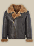 Men B3 Shearling Bomber Leather Jacket - Shearling leather