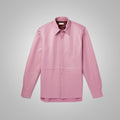 Men's Pink Skinny Leather Shirt