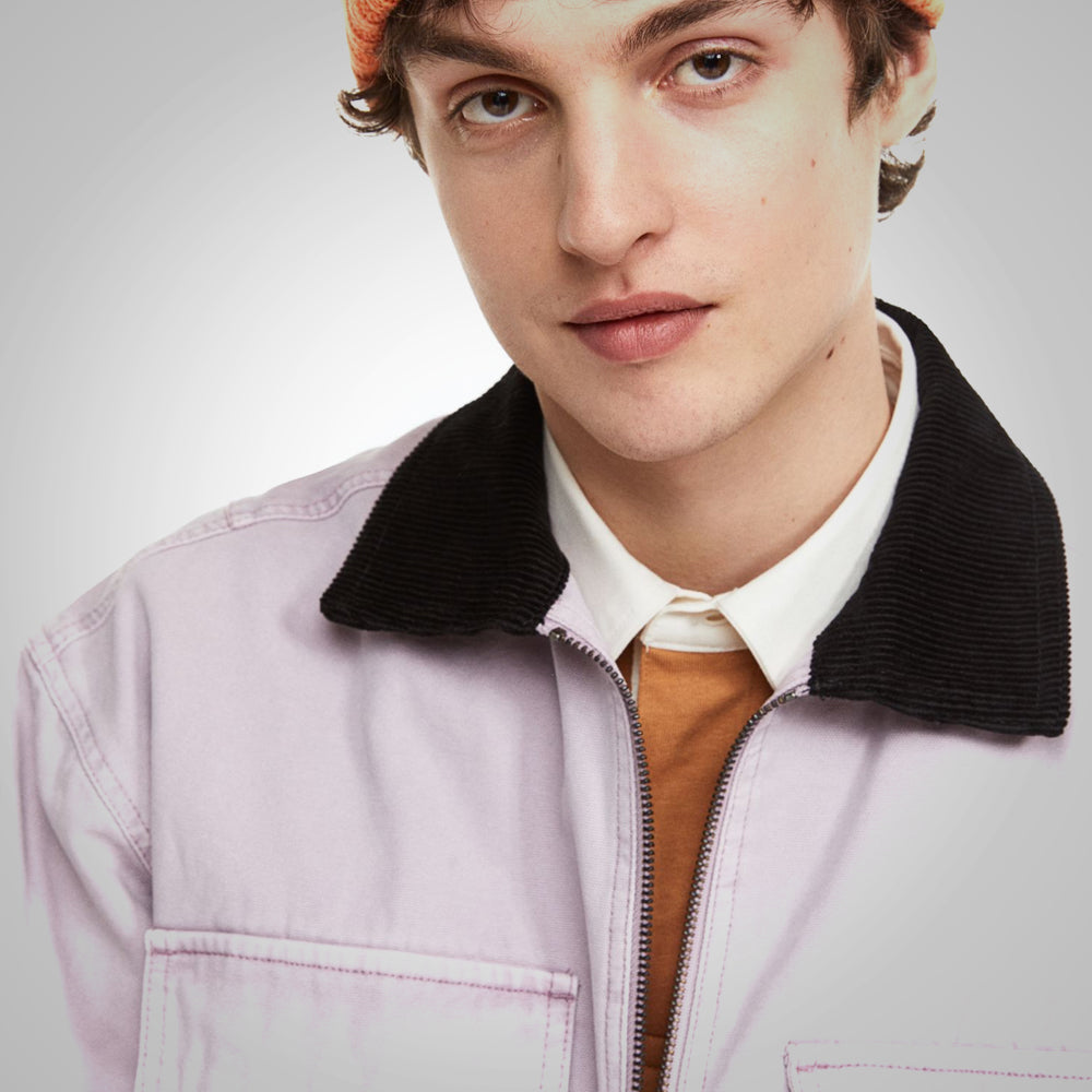 Men's Purple Over Trucker Style Corduroy Jacket